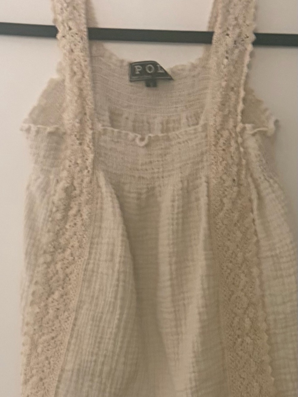 POL Cream Crochet-Trim Gauze Camisole Top - Picture 5 of 6